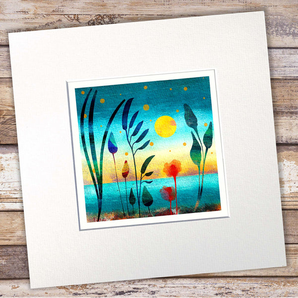 Abstract Floral Giclée Art Print - Brights IV Glow