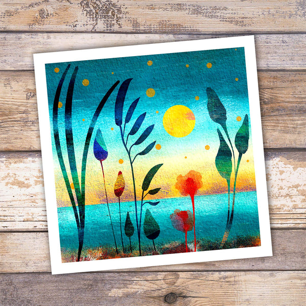 Abstract Floral Giclée Art Print - Brights IV Glow