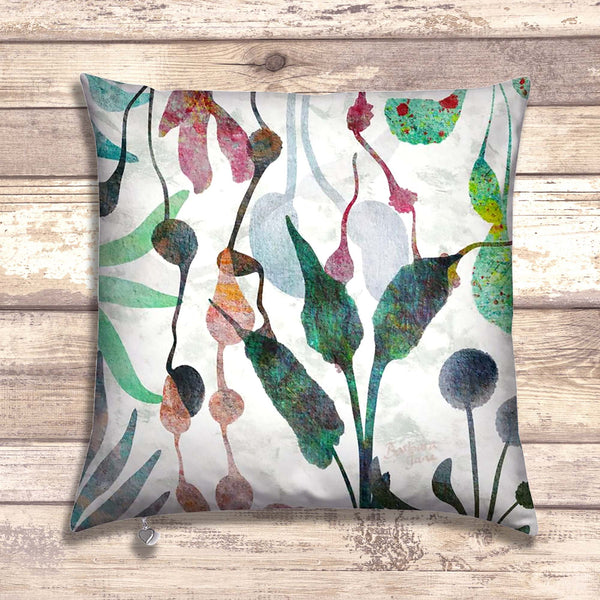 Abstract Floral Velvet Art Cushion - Serene III