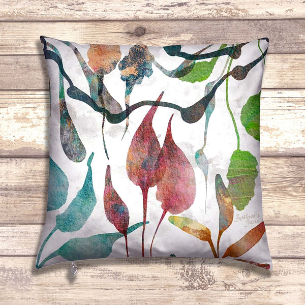 Abstract Floral Velvet Art Cushion - Serene IV Pink