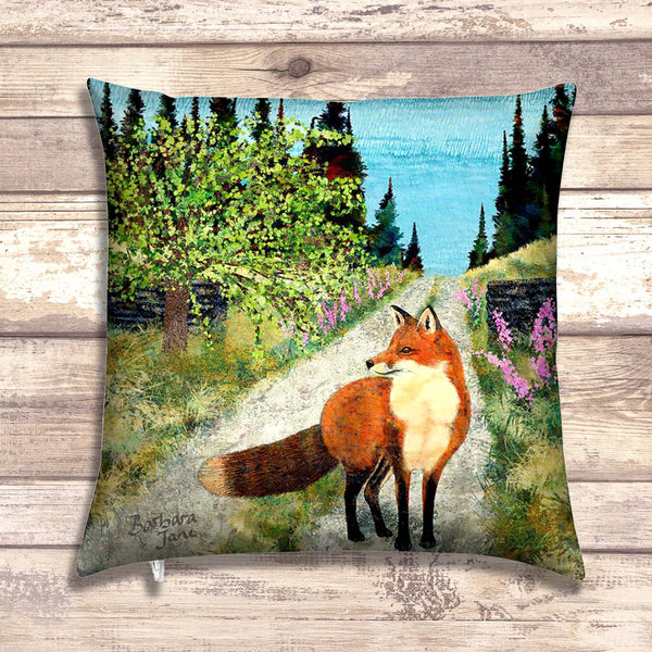 Fox Velvet Art Cushion - 'Fox of the Forest