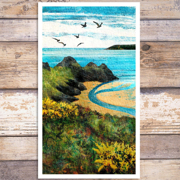 'Three Cliffs' Giclée Art Print- Gower Collection