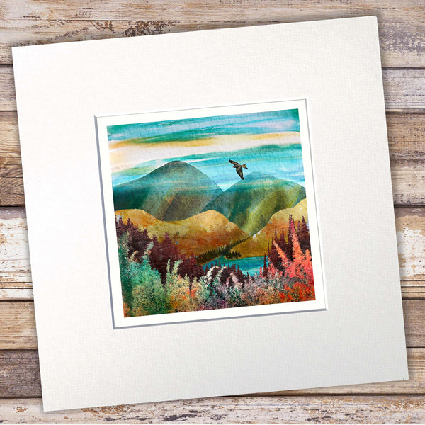 Red Kite Giclée Art Print - 'Highland Vista' - Wild Landscapes Collection