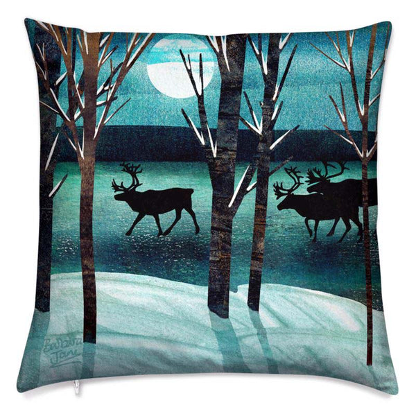 Reindeer Christmas cushion.  Perfect gift for chilren or wildlife lover. Design by Barbara Jane Art & Design.