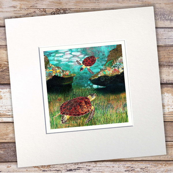 Sea Turtles Giclée Art Print - 'Green Turtles' - Marine Collection