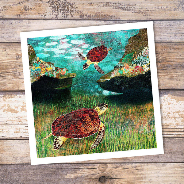 Sea Turtles Giclée Art Print - 'Green Turtles' - Marine Collection