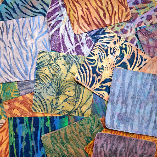 Patterns using stencils and masks - gelli printing workshop @ Y Ty Celf Gallery, Thurs 16th July 2026