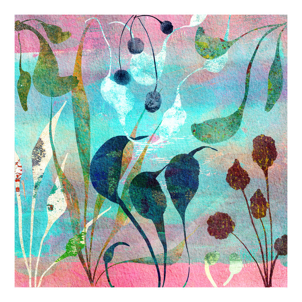 Abstract Floral Giclée Art Print - 'Seaflora in Pink'