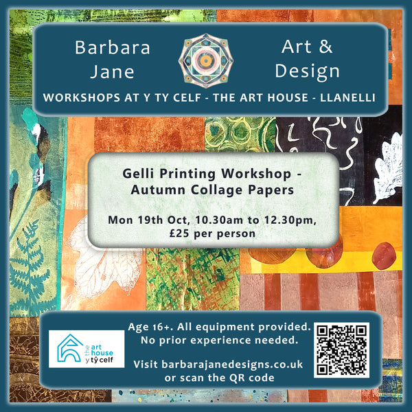Gelli Printing Workshop - Autumn Collage Papers @ Y Ty Celf Gallery, Mon 19th Oct 2026