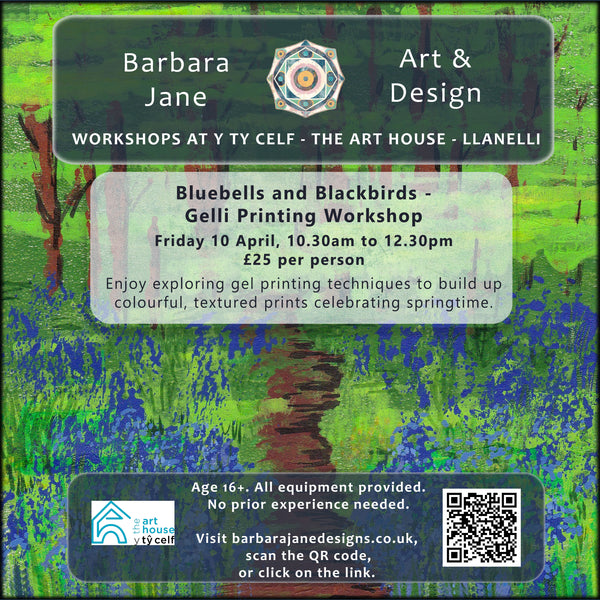 Bluebells and Blackbirds - Gelli Printing Workshop @ Y Ty Celf Gallery, Fri 10th April 2026
