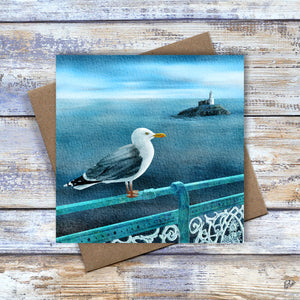 Mumbles Gull Greetings Card - 6"x 6"