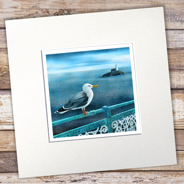 Herring Gull Giclée Art Print - 'Mumbles Gull'