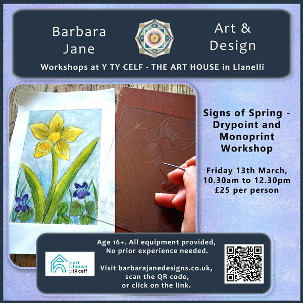 Signs of Spring - Drypoint and Monoprint Workshop @ Y Ty Celf Gallery, Fri 13th Mar 2026