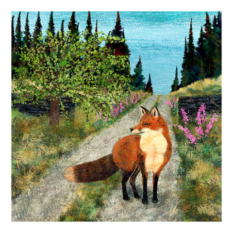 Fox art print. Giclée print of vixen in the forest.  Artwork by Barbara Jane Art & Design. 