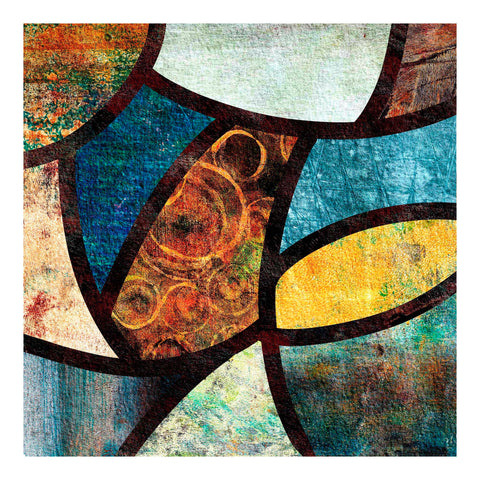 Earth Textures Collection - Curvy I. Image of giclée art print featuring an abstract patchwork of textures in earthy colours by Barbara Jane Art & Design. BarbaraJaneDesigns.co.uk