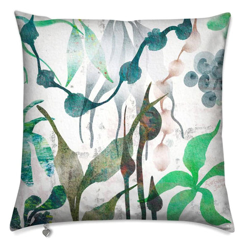Abstract Floral Velvet Art Cushion - Serene I