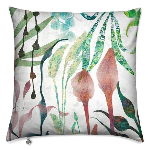 Abstract Floral Velvet Art Cushion - Serene II