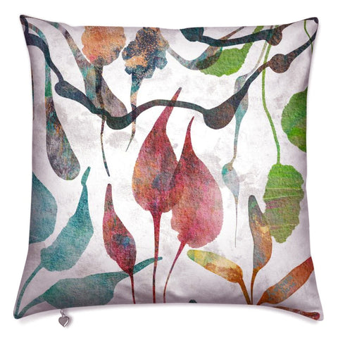 Abstract Floral Cushion.  Serene IV pink. Tropical or seaweed theme.  Design by Barbara Jane Art & Design. BarbaraJaneDesigns.co.uk