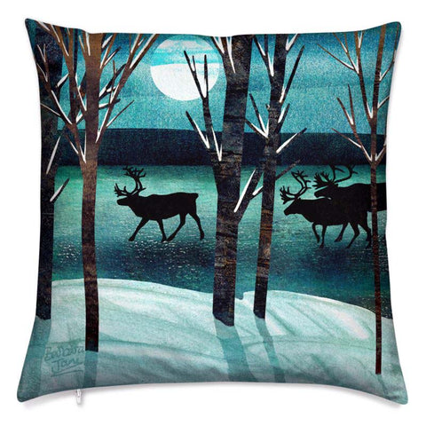 Reindeer Christmas cushion.  Perfect gift for chilren or wildlife lover. Design by Barbara Jane Art & Design. 